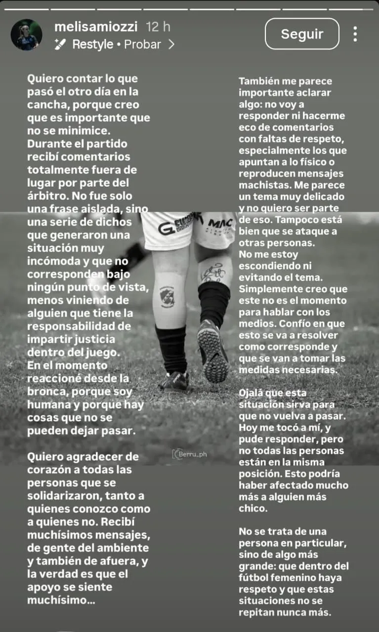 Descargo Melisa Miozzi